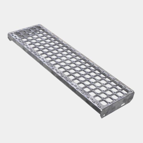 Stair Tread B-CUBE Oyster - Perforated Metal Plank