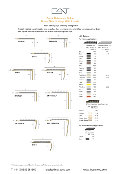 Brass stair nosings with inserts