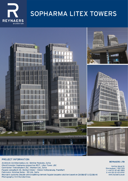 Case Study: Sopharma Litex Towers, featuring CW 86 unitised curtain wall