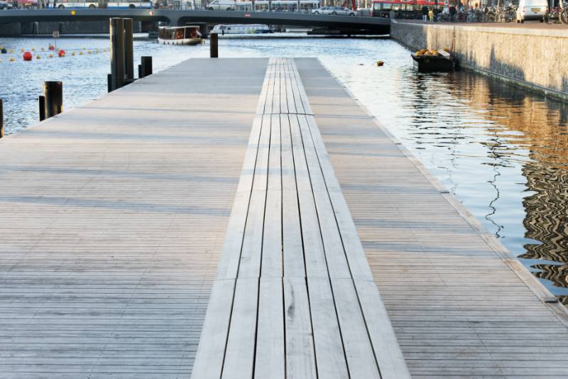 Accoya decking selected for a floating jetty in Amsterdam, Netherlands