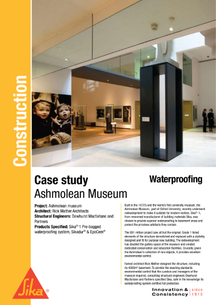 Waterproofing Ashmolean Case Study