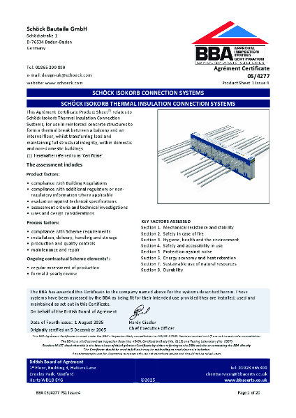 Schöck Isokorb Concrete to Concrete & Steel to Concrete 