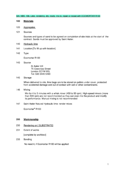 StA_NBS_10b_Lime_rendering_dry_ready_mix to  repair or recoat with ECOMORTAR R100