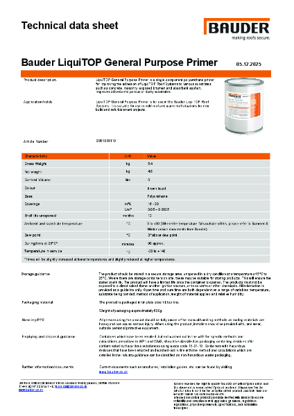 Bauder LiquiTOP General Purpose Primer