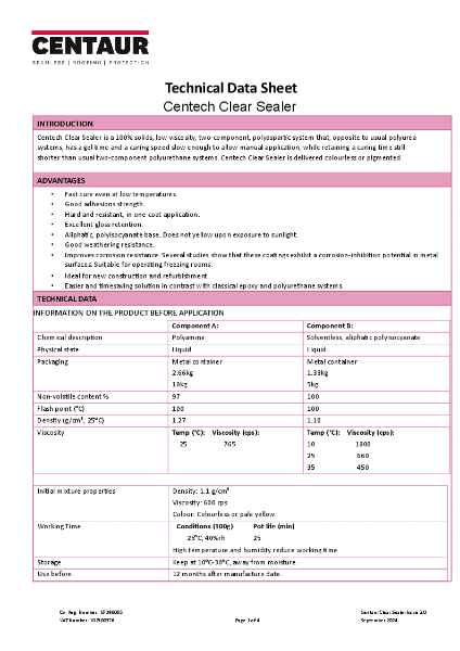 Centech Clear Sealer TDS