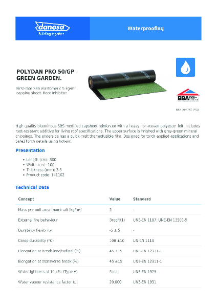 Danosa - POLYDAN PRO 50_GP GREEN GARDEN