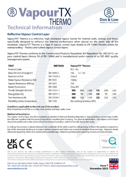Vapour TX Thermo Datasheet Issue 7 - Nov 2023