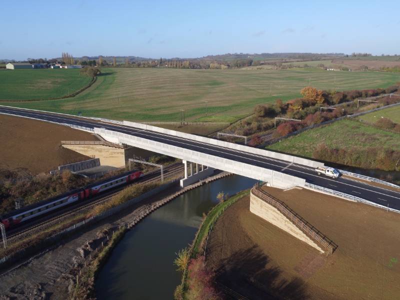 Emseal BEJS used to seal Parapet & wing wall joints on the new Dodmoor Bridge A45, Daventry Link Road   in Northamptonshire