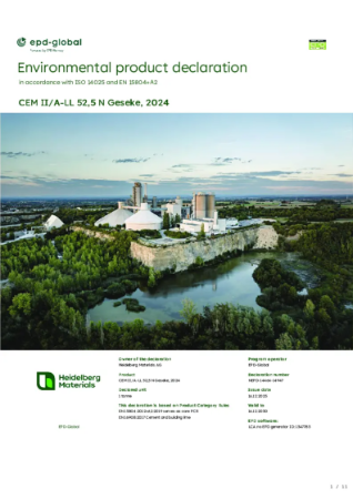 NEPD-14464-14947 CEM II/A-LL 52,5 N Geseke, 2024.pdf | Heidelberg ...