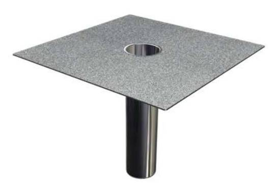 Bauder Bitumen Vertical Refurb Rainwater Outlets with Stainless Steel Leaf Guard and Mechanical Seal - Stainless-Steel Rainwater Outlet