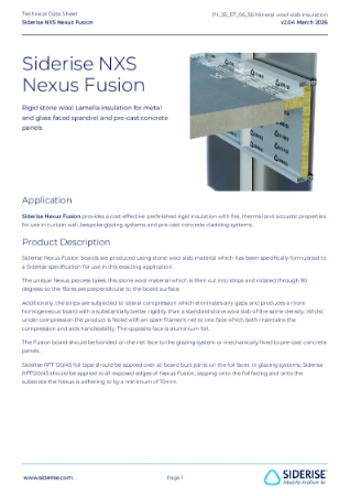 Siderise NXS  Nexus Fusion for spandrel panels – Technical Data