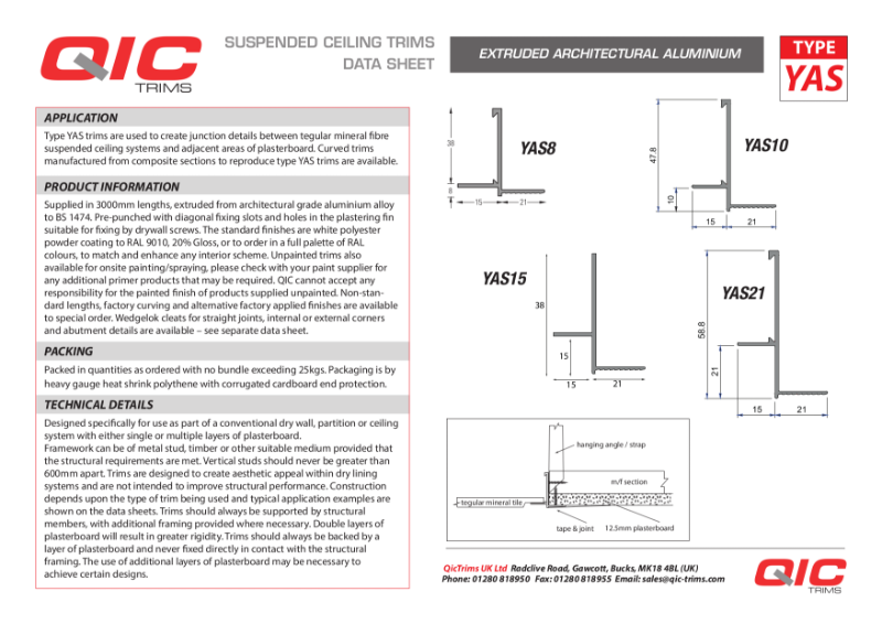 QIC Transition trims mineral fibre ceilings YAS