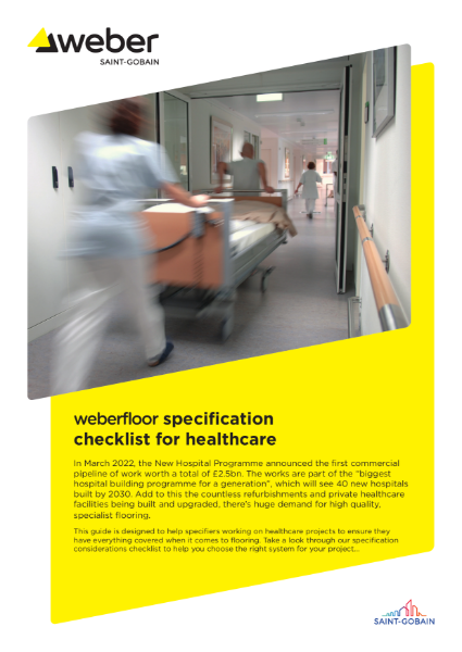 weberfloor specification checklist for healthcare