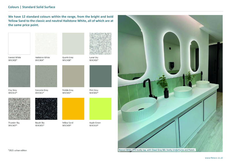 Standard Solid Surface Colours