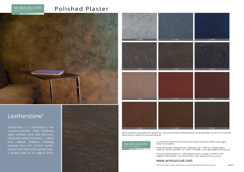 Armourcoat Leatherstone Polished Plaster Brochure