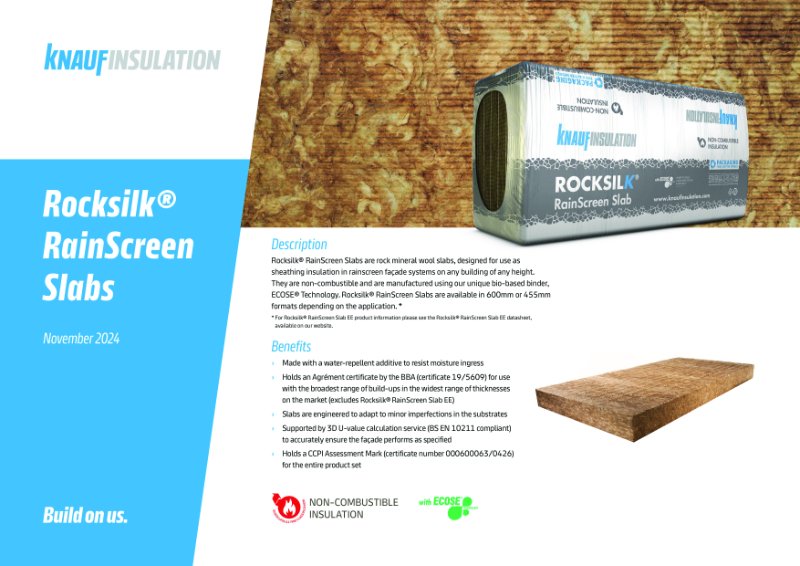 Knauf Insulation Rocksilk® RainScreen Slab - Product Datasheet