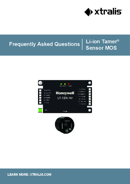 XTRALIS Li-Ion Tamer MOS, Lithium off Gas Detection FAQ's