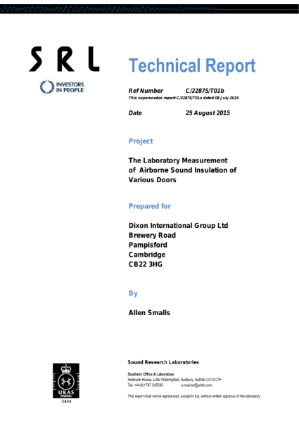 ISO 10140-2:2010 Measurement of airborne sound insulation