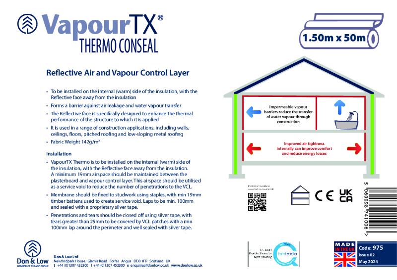 Vapour TX Thermo Conseal Roll Insert 1.5 x 100m 975 Issue 2 May 24