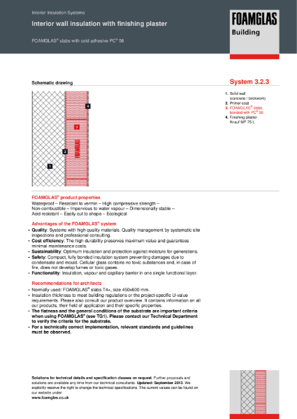 3.2.3 Wall Internal - Foamglas Insulation and Finishing Plaster