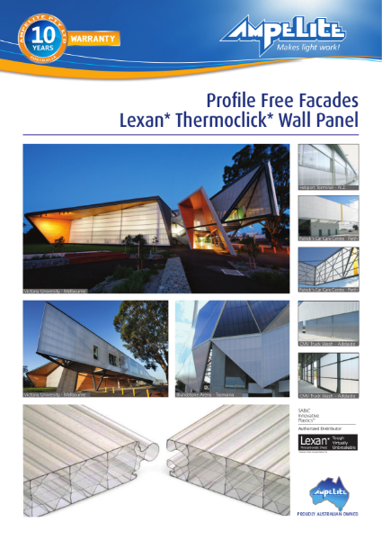 Lexan Thermoclick wall panel, profile free facades