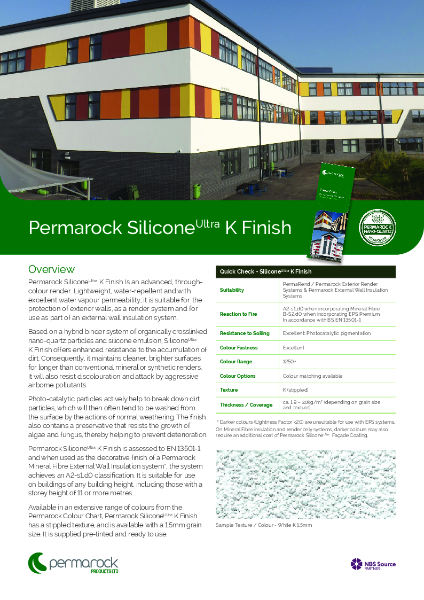 Permarock SiliconeUltra Through Coloured K Textured Render (self-cleansing nano-quartz, colour-fast renders)