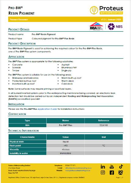 Product Data Sheet - Pro-BW® Resin Pigment