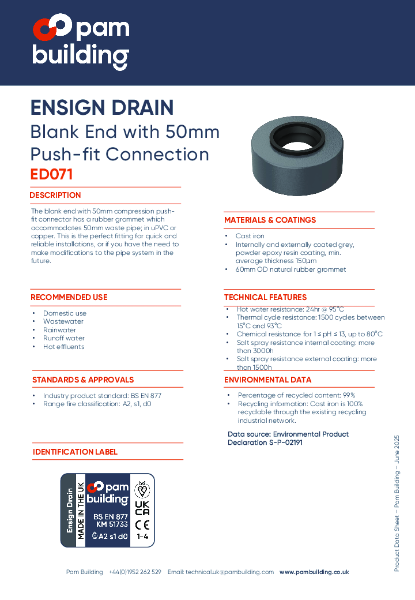 ED071 - BLANK END PUSH FIT