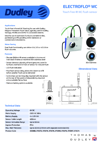 Electroflo Touch Free WC Kit