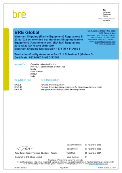 0832-UKCA-MED-S3006 Issue 01 Module D Ceasefire