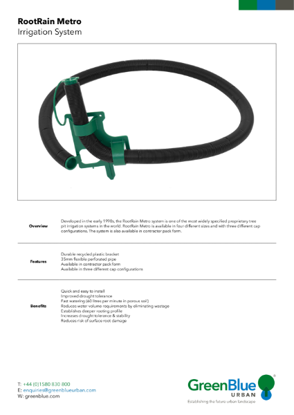 GBU RootRain Metro Datasheet