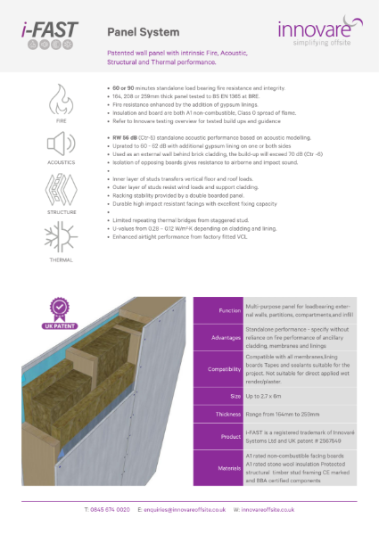 Product Data Sheet - i-FAST Panelised solution