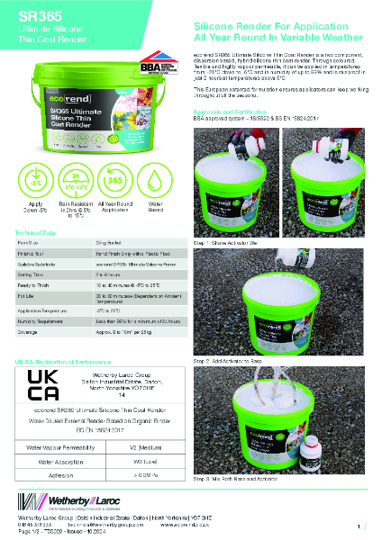ecorend SR365 Ultimate Silicone Thin Coat Render  - TDS