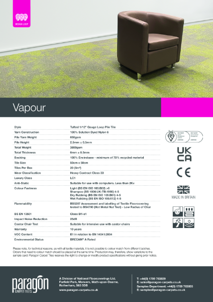 Vapour Spec Sheet