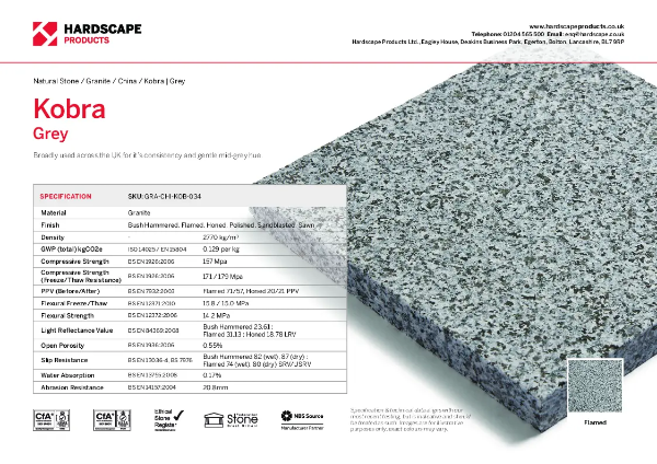 Kobra Grey Hardscape Datasheet
