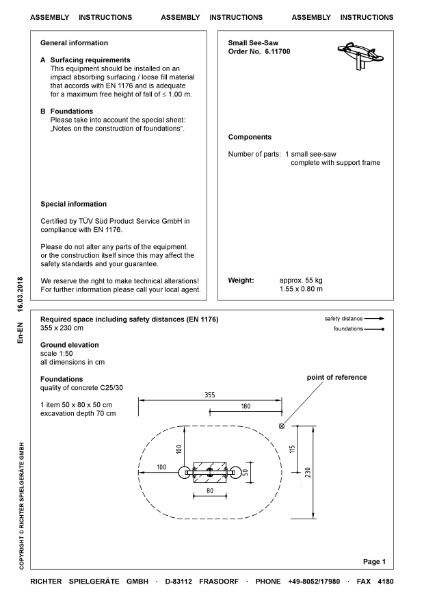 Timberplay See-Saws - Small See-Saw - Assembly Instructions