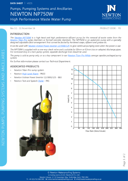 Newton NP750W Pump