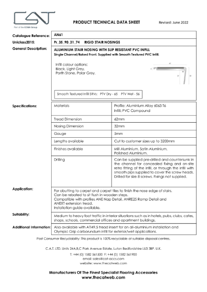 AN61 with Smooth Textured PVC TDS