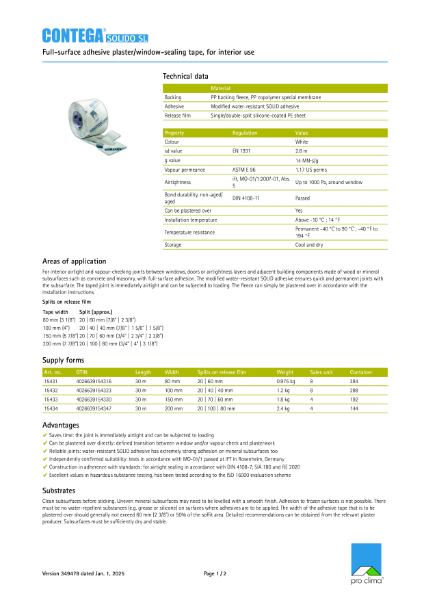 Contega Solido SL-Technical Datasheet