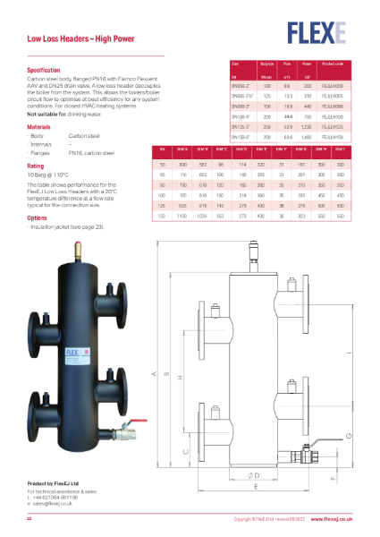 Product Data Sheet - Low Loss Headers - High Power Insulation