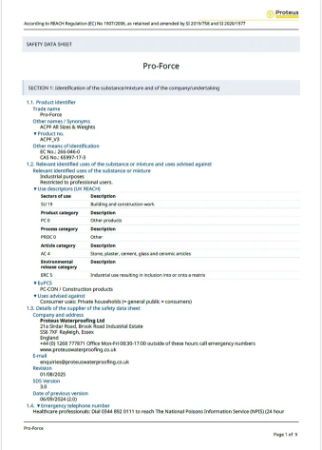 Safety Data Sheet - Pro-Force