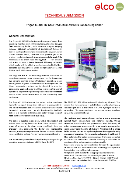 Technical Submission - Trigon XL 300 H2 - Datasheet