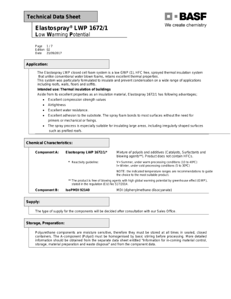 Elastospray LWP 1672/1 Technical Data Sheet