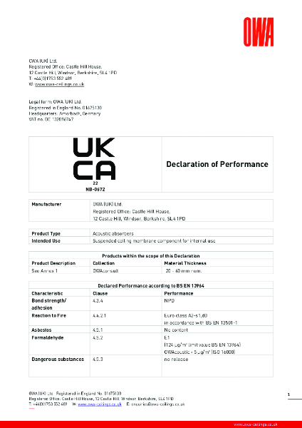 OWAconsult Collection DoP - Level 3