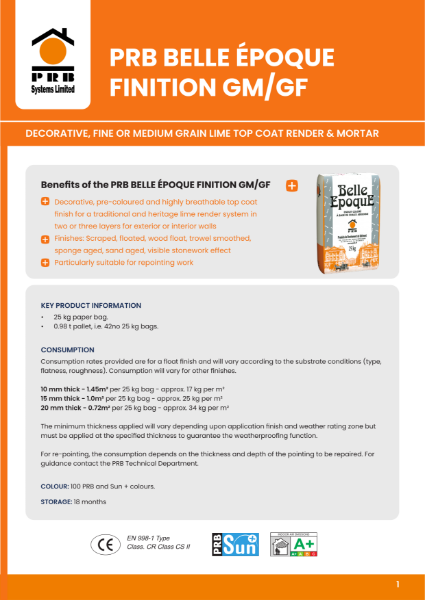 PRB Belle Epoque Finition Lime Render Topcoat