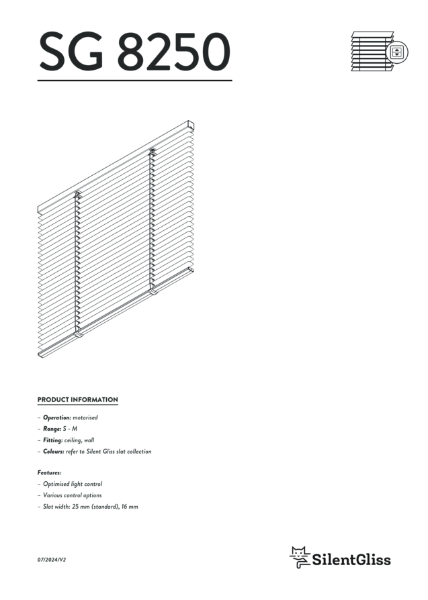 Silent Gliss SG 8250 Venetian Blind - Electrically Operated