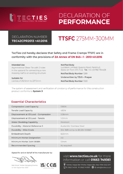 TTSFC Declaration of Performance