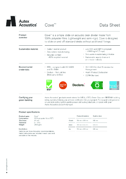 Cove Datasheet