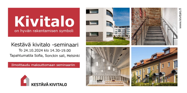 Ilmoittaudu Kestävä kivitalo -seminaariin 24.10.2024