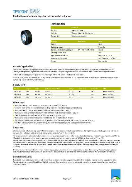 Pro Clima Tescon Invis Technical Datasheet
